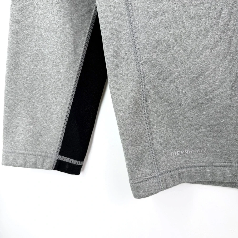 Nike Therma-FIT Quarter Zip Pullover Size M Polyester Gray Black Athletic Gym